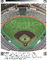 Horse image shaped at Kobe baseball stadium
