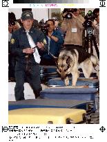 Sniffer dogs debut at Narita airport