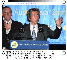 Koizumi delivers speech in Asia Society in Sydney