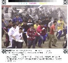 Osaka police stage antihooligan World Cup soccer drills