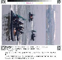Korean army special unit in exercise