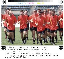 Belgian soccer team train in Kumamoto