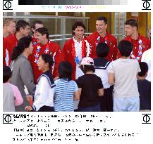 Russian soccer team arrives in Shimizu