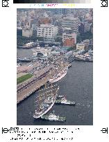 Sailing vessels gather in Yokohama for World Cup festival