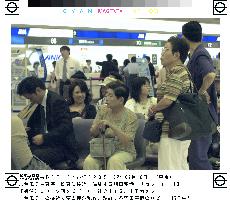 Passengers stranded at airport by typhoon