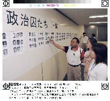 Photos of Myanmar political prisoners shown in Tokyo