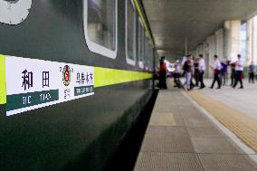 CHINA-XINJIANG-DESERT RAIL LOOP-HOTAN-RUOQIANG RAILWAY-INAUGURATION (CN)