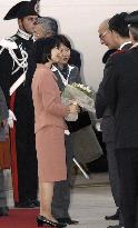 Princess Sayako arrives in Italy