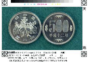 500 yen coin sample found at BOJ's Hiroshima branch
