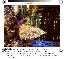 Christmas tree lit up at Rockfeller Center