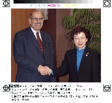 Kawaguchi holds talks with ElBaradei