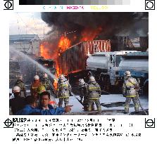 Firemen bring Osaka oil truck blaze under control
