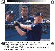 Matsui practices batting
