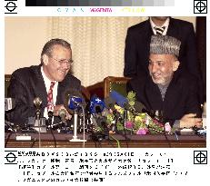 Rumsfeld meets Karzai