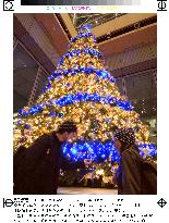 Christmas tree set up in Marunouchi Building