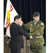 (1)Colors handed to head of GSDF core unit