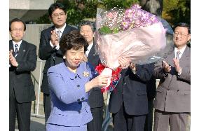 Reelected Osaka Gov. Ota back at work