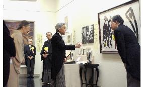 Emperor, empress view Japan Art Academy award-winning work