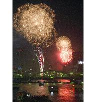 Fireworks light up night sky over Tokyo's Sumida River