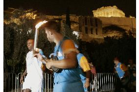 (3)Torch in Athens, Lewis carries flame toward Acropolis
