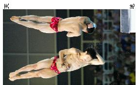 China's pair wins men's 10-meter synchronized diving