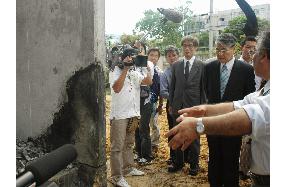 Okinawa governor vows to ease worry over chopper crash