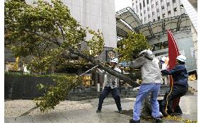 (2)Typhoon Meari strikes southern Japan