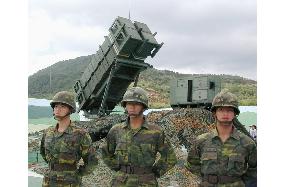 Taiwan military shows off Patriot missiles