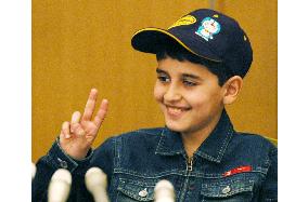 Iraqi boy happy to be back in 'peaceful' Japan