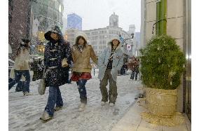 (1)Snow in central Tokyo on New Year's Eve