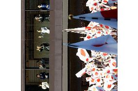 (1)Emperor greets people, crown princess takes part