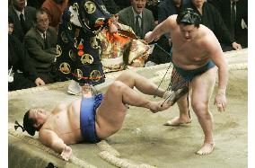 Hakuho gets 8th win at New Year sumo