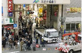 Man nabbed as runaway truck kills 2 in Sendai shopping arcade