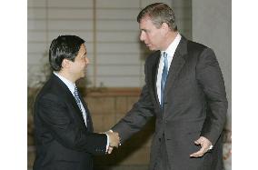 Britain's Prince Andrew visits Crown Prince Naruhito