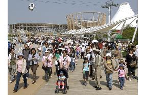 Crowds flock to Aichi Expo on 1st day of Golden Week holidays