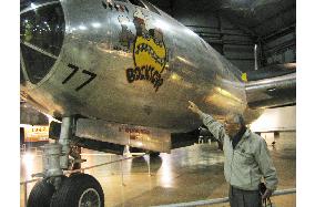 A-bomb survivors from Nagasaki see B-29 that dropped bomb