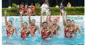 (1)Japan wins gold in women's synchronized swimming
