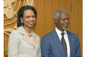 Rice discusses U.N. reform with Annan