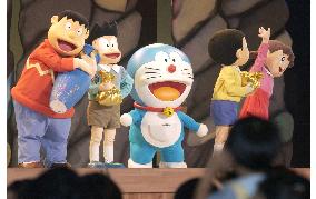 Cartoon character Doraemon performs at Aichi Expo