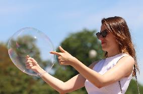 FRANCE-PARIS-EIFFEL TOWER-SOAP BUBBLES