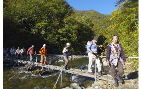 Participants in world natural heritage confab trek in Shirakami