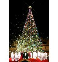 Big Xmas tree lit at Universal Studio Japan