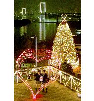 Christmas tree lit at Tokyo's Odaiba