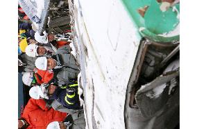 Part of body found in wreckage of derailed train in Yamagata