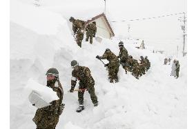 Heavy snowfall in Japan leads to relief efforts by ground troops