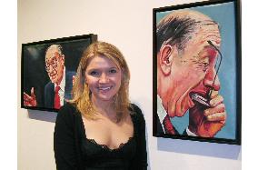 As Greenspan's term ends, young artist's exhibit opens