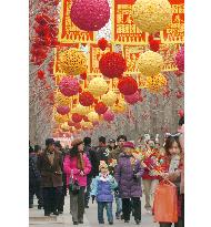 Families take to Beijing park for temple fair opening ceremony