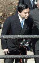 Crown Prince Naruhito visits historical waterway site