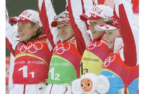 Russia wins women's relay biathlon at Turin