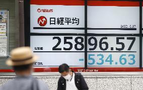 Tokyo stocks drop on Europe rate hike fears